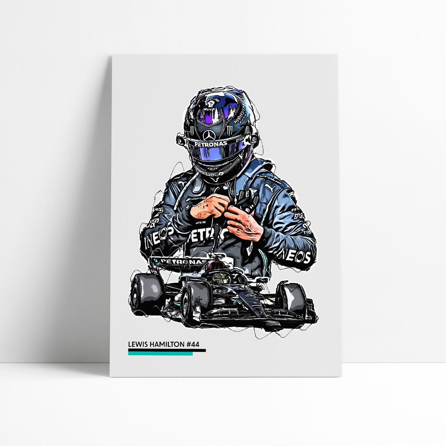 Lewis Hamilton F1 Print - Number 44