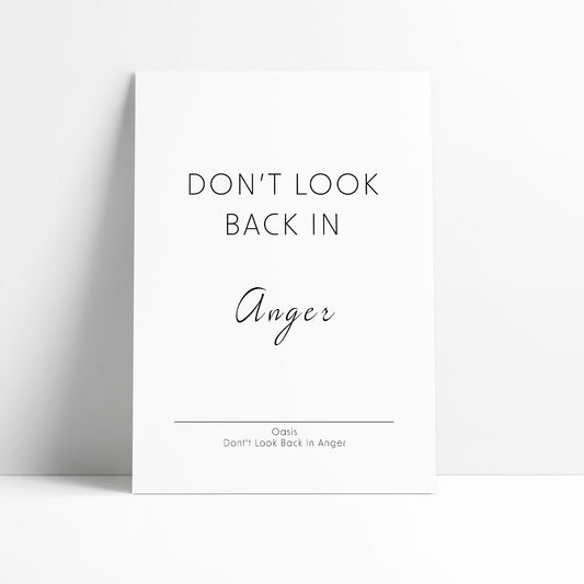 Oasis - Don't Look Back in Anger Print