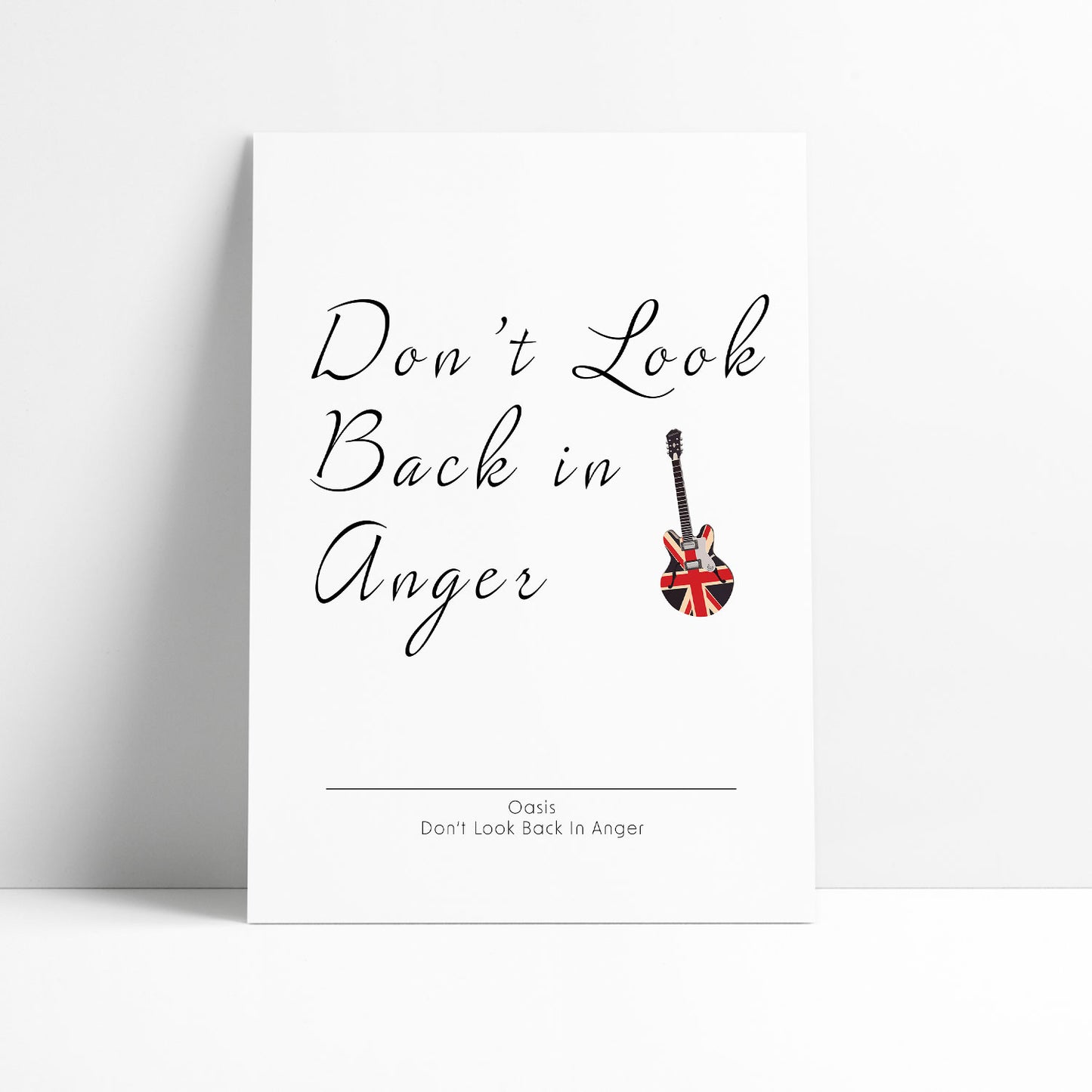 Oasis - Don't Look Back in Anger with guitar Print