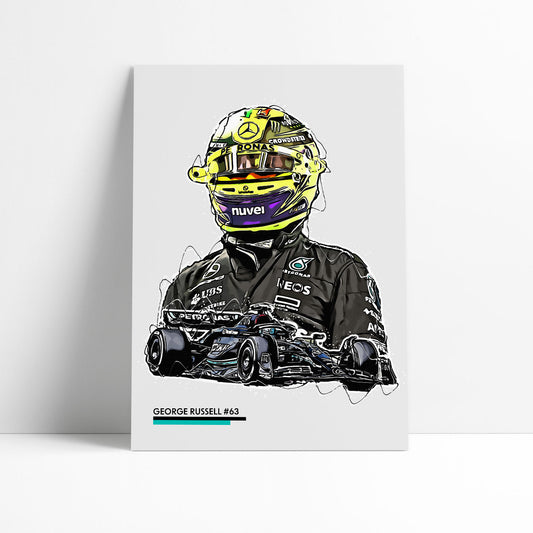 George Russell F1 Print - Number 63